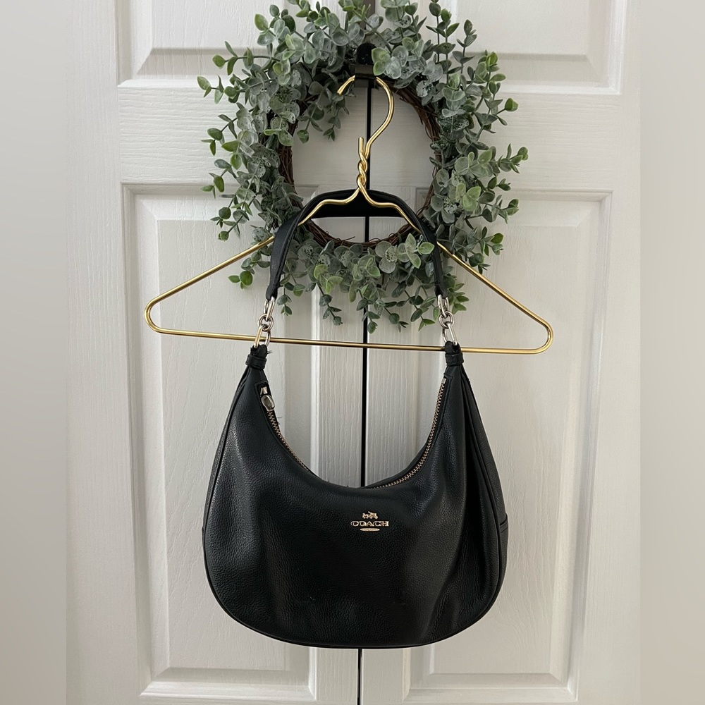 COACH Black Genuine Leather Shoulder Bag / Purse